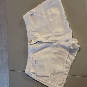 White Jean shorts